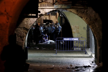 Le coprs du Palestinien qui a tué deux Israéliens dans la Vieille ville samedi soir